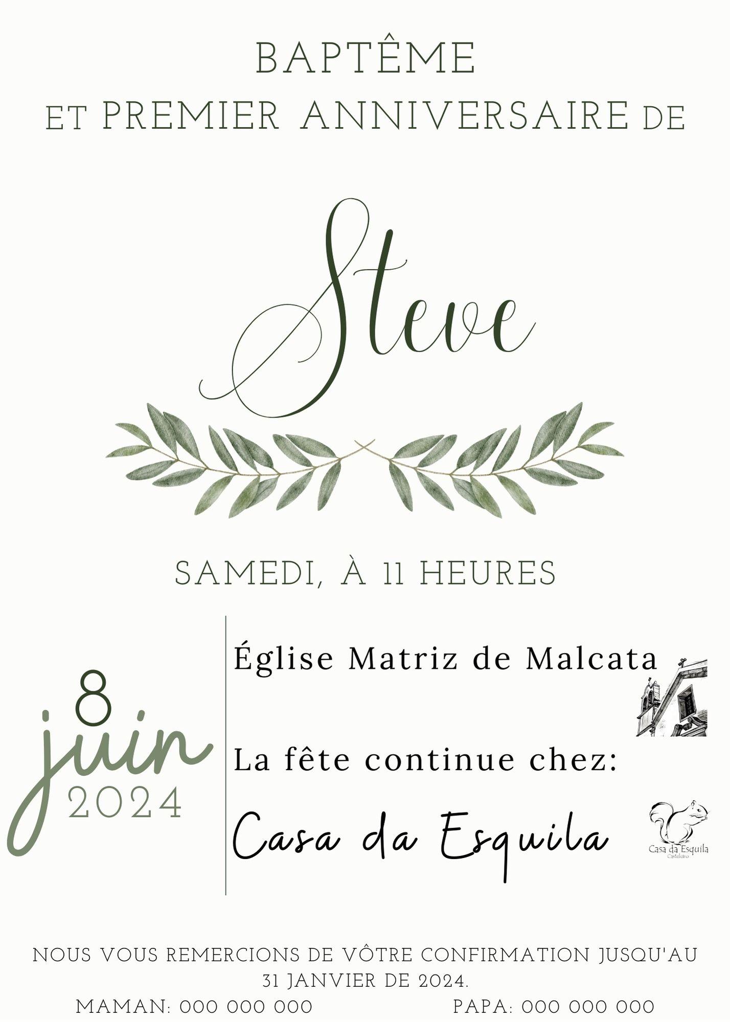 Convite Batizado – Oliveira