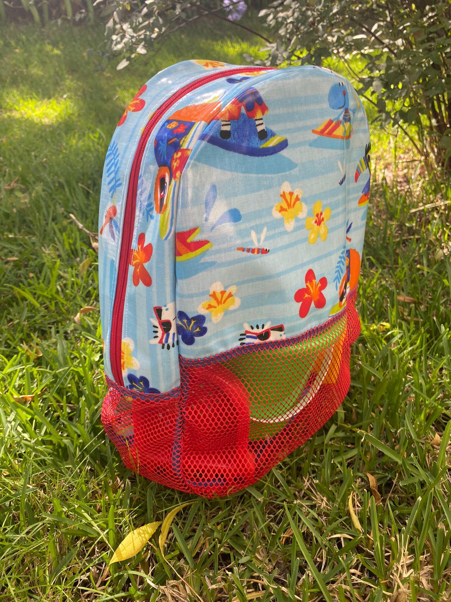 mochila de praia com rede