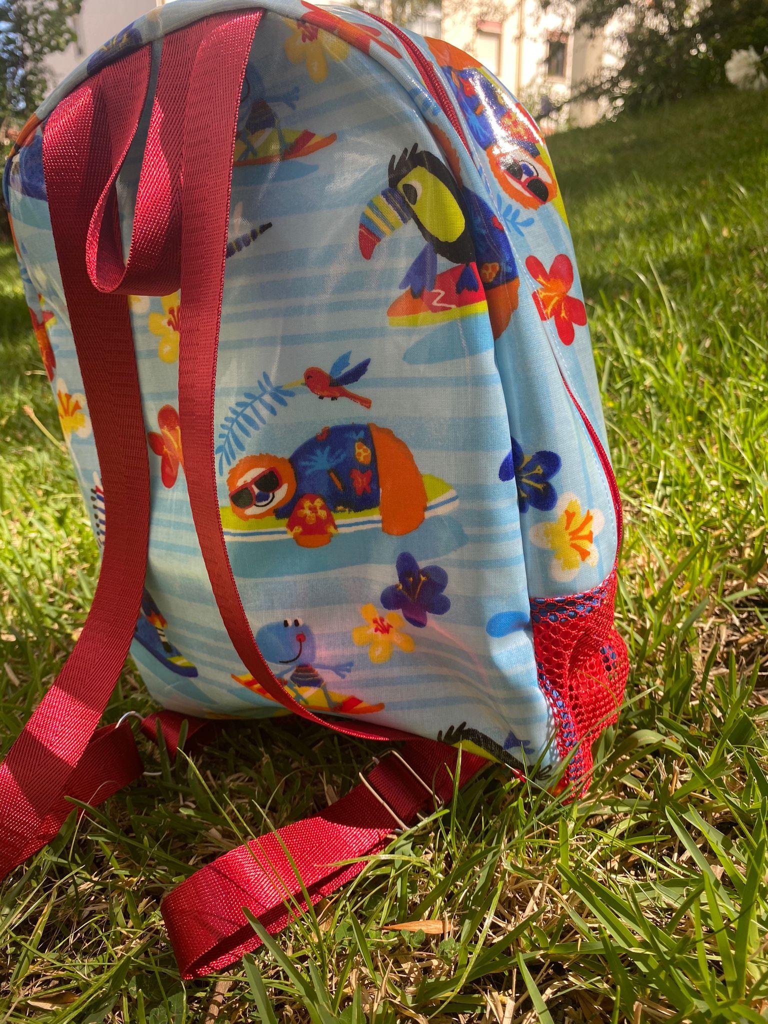 mochila de praia com rede