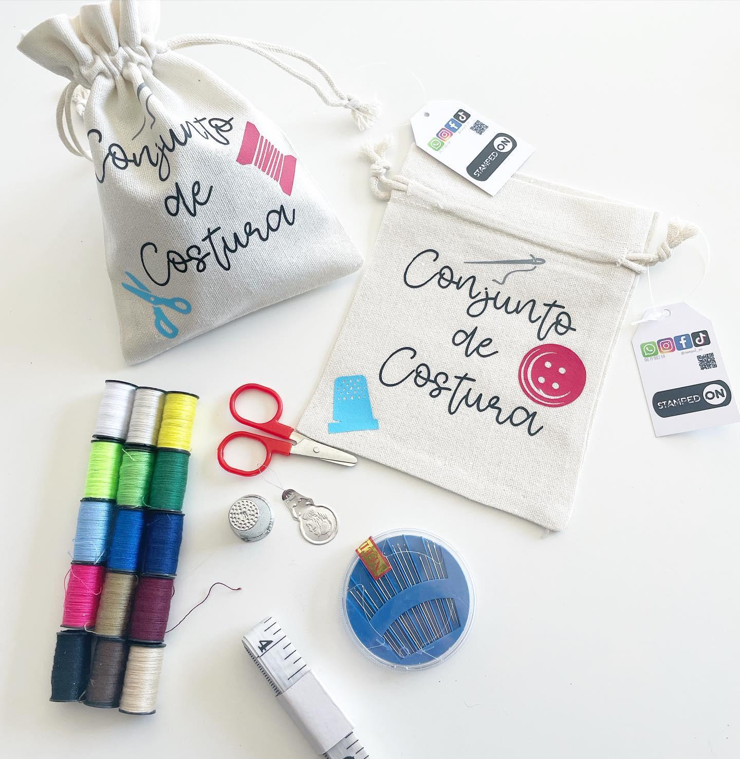saco de cordão - kit de costura