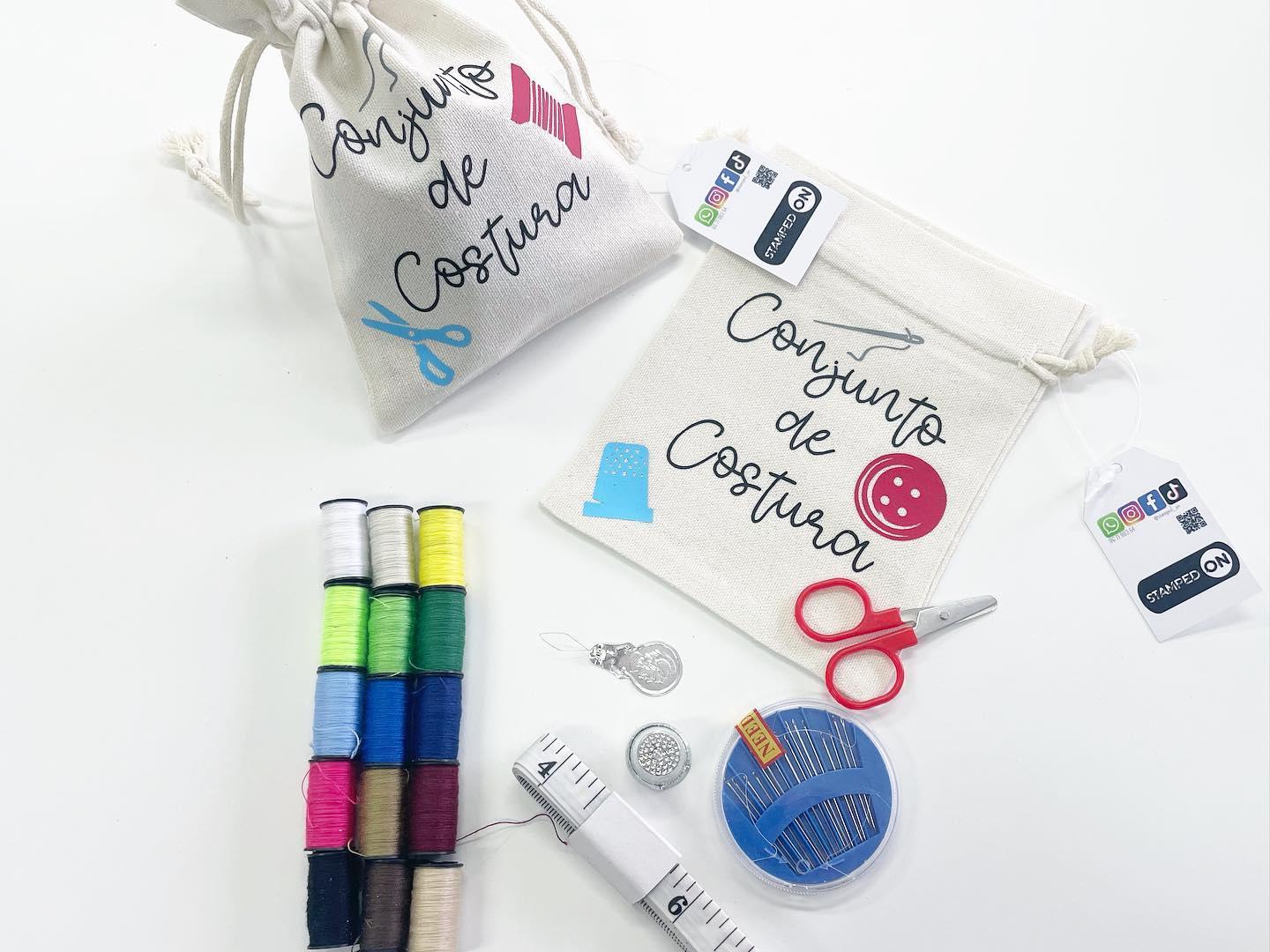 saco de cordão - kit de costura